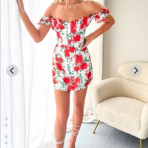 Mini Floral Off the Shoulder Dress worn once